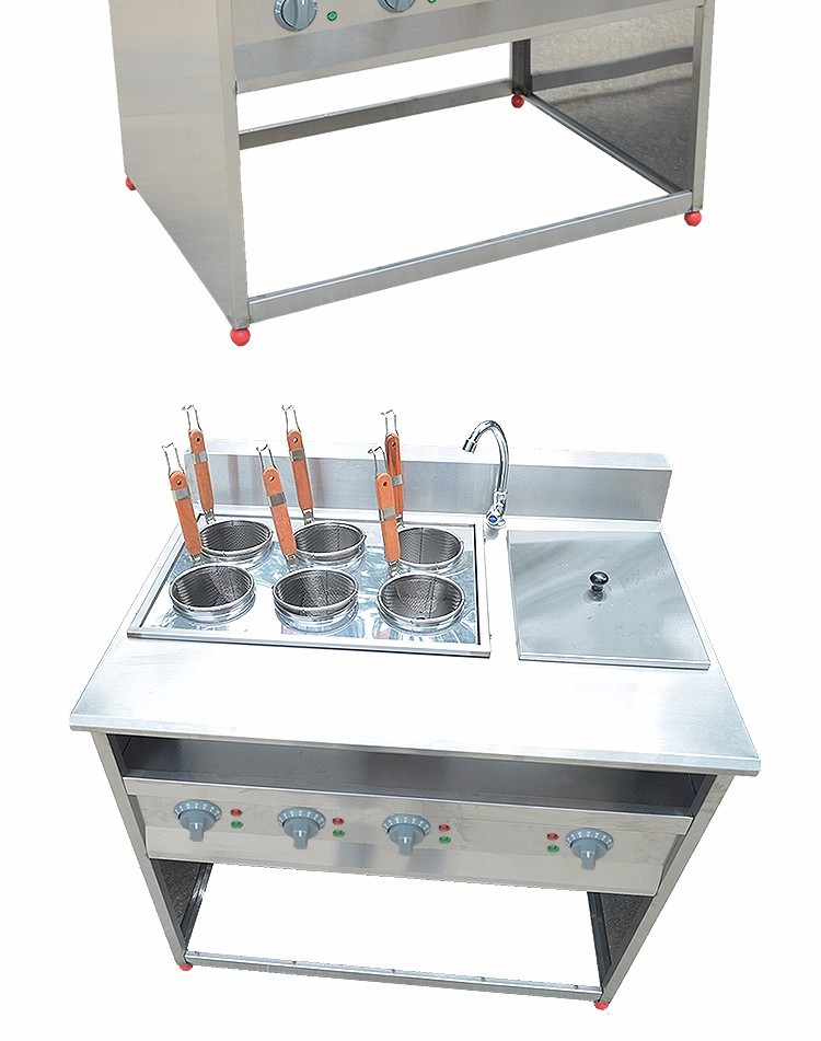 Vertical six-compartment noodle cooking machine with soup pool FY-6HX-2 electric noodle cooking machine for commercial spicy hot pot skewers detail image 6