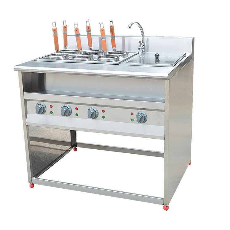 Vertical six-compartment noodle cooking machine with soup pool FY-6HX-2 electric noodle cooking machine for commercial spicy hot pot skewers Item Picture