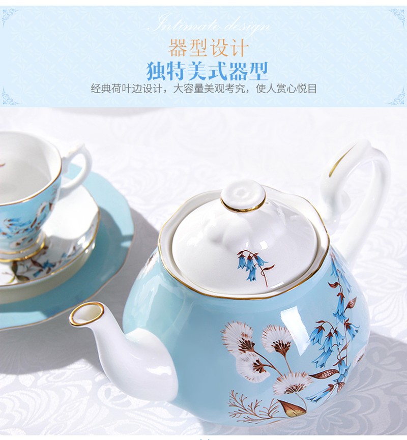 陶瓷咖啡具骨瓷咖啡具咖啡杯单杯杯碟英式下午茶套装15件套欧式茶具水具六杯碟田园风详情9