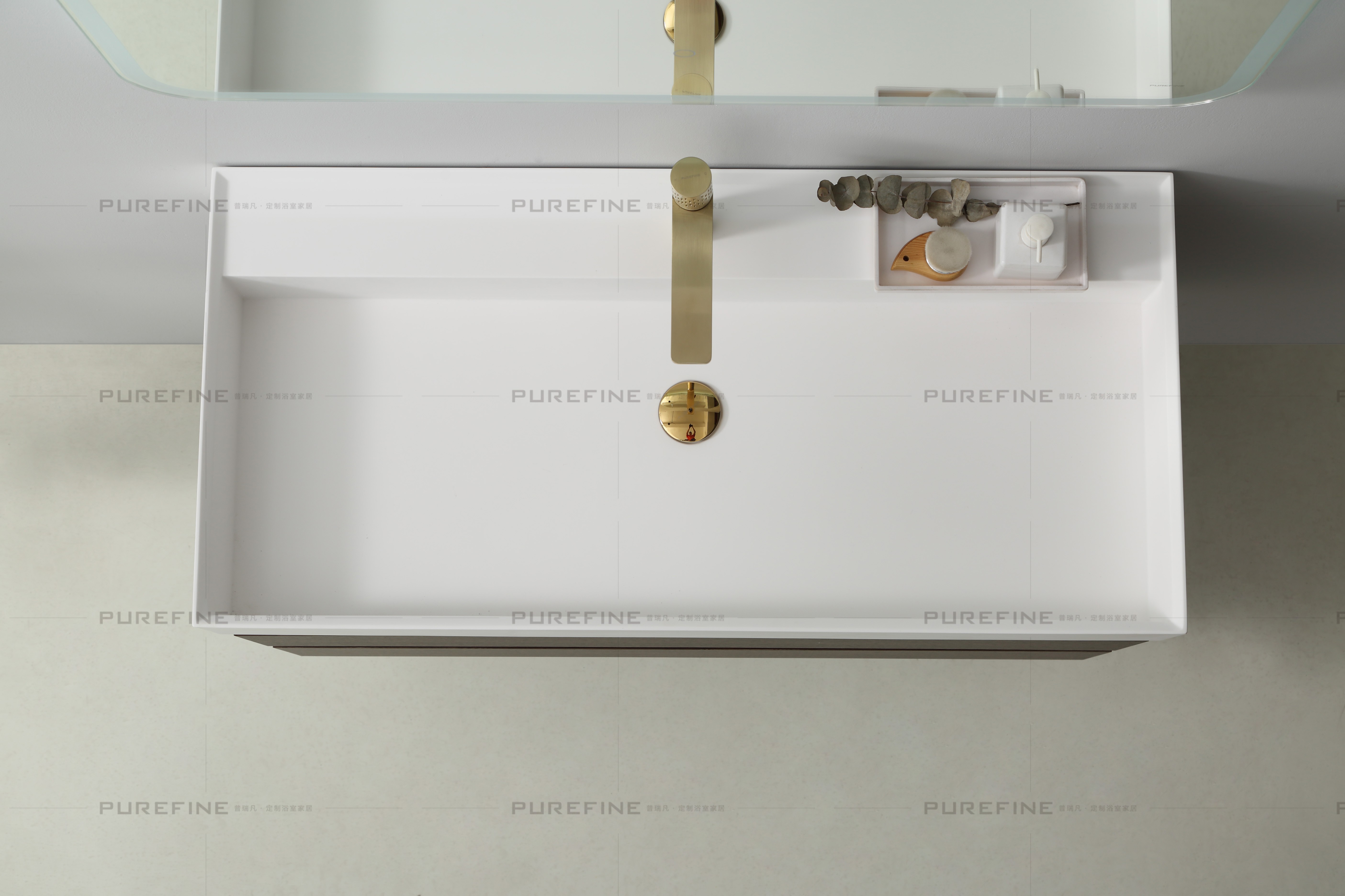 Fanrong Building Materials Purifan bathroom cabinet integrated basin detail image 3
