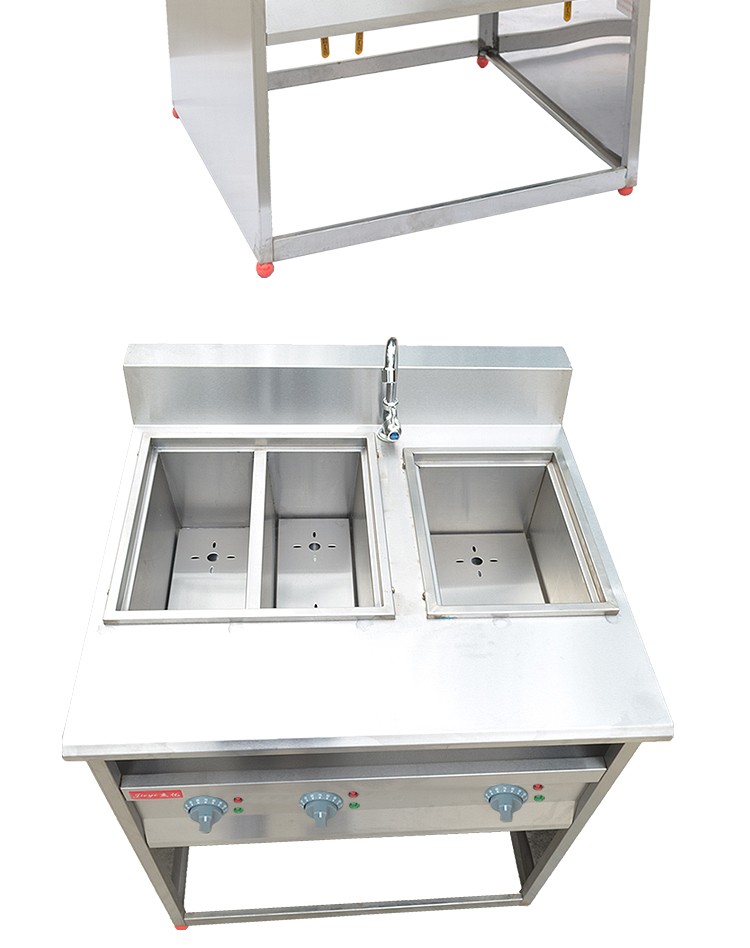 Vertical four-compartment noodle cooking machine with soup pool FY-4HX-2 electric noodle cooking machine for commercial spicy hot pot skewers detail image 6
