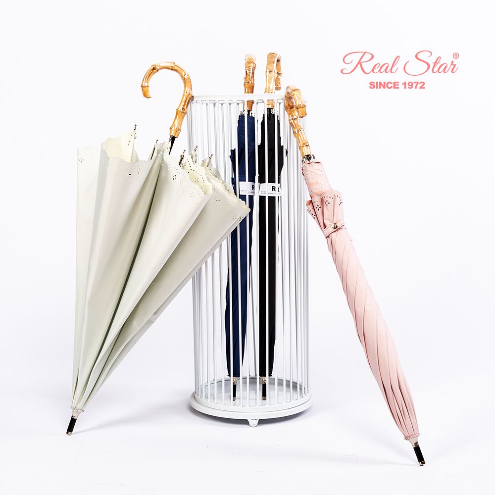 1906 Bamboo handle umbrella long umbrella UV resistant color glue coating umbrella small umbrella Princess umbrella hollow-out umbrella wholesale