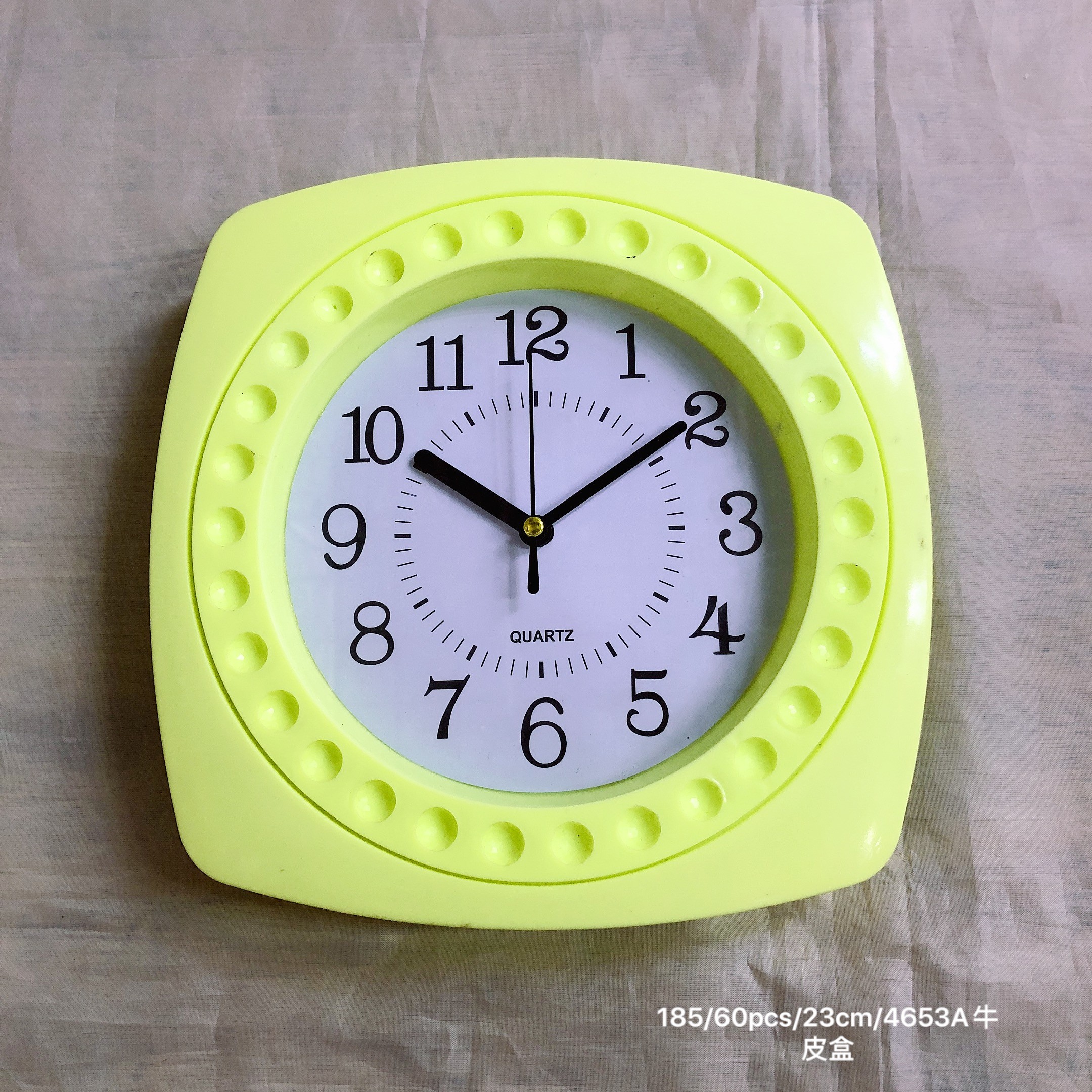 The foreign trade color series square quartz wall clock can be printed with LOGO, dear brother. Simple and cheap clock, 23cm pic 2
