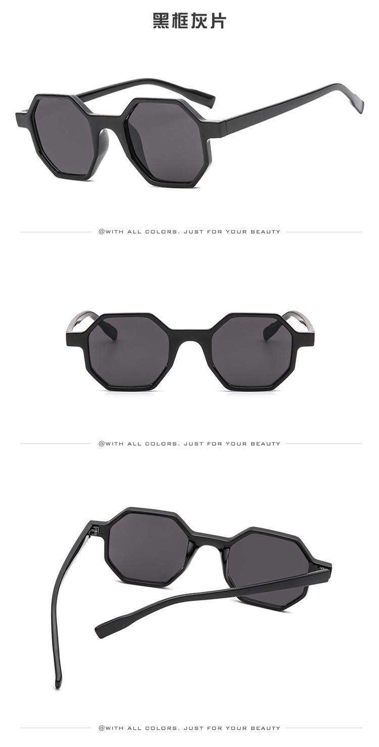 欧美新款太阳眼镜时尚街拍墨镜金属铰链多边形眼镜跨境潮流太阳镜详情图2