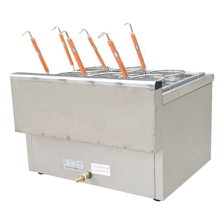 Commercial desktop gas six-compartment noodle cooking machine FY-6M.R, gas soup noodle stove, spicy hot pot machine, snack equipment Application Scenario