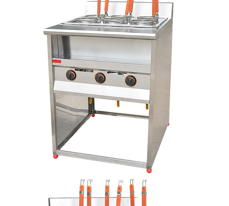 Vertical six-compartment noodle cooker with soup pool FY-6HX.R gas noodle cooker for commercial spicy hot pot skewers detail image 5