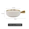 Ceramic baking bowls with handles, Nordic gold-edged fruit bowls, salad bowls, household tableware, breakfast bowls, instant noodle bowls Application Scenario