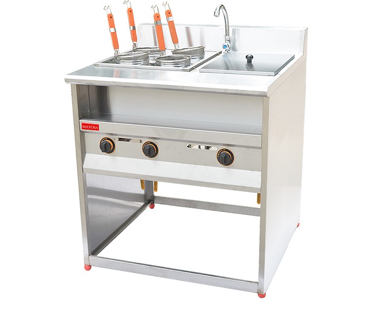 Vertical four-compartment noodle cooker with soup pool FY-4HX.R-2 gas noodle cooker for commercial spicy hot pot skewers detail image 6