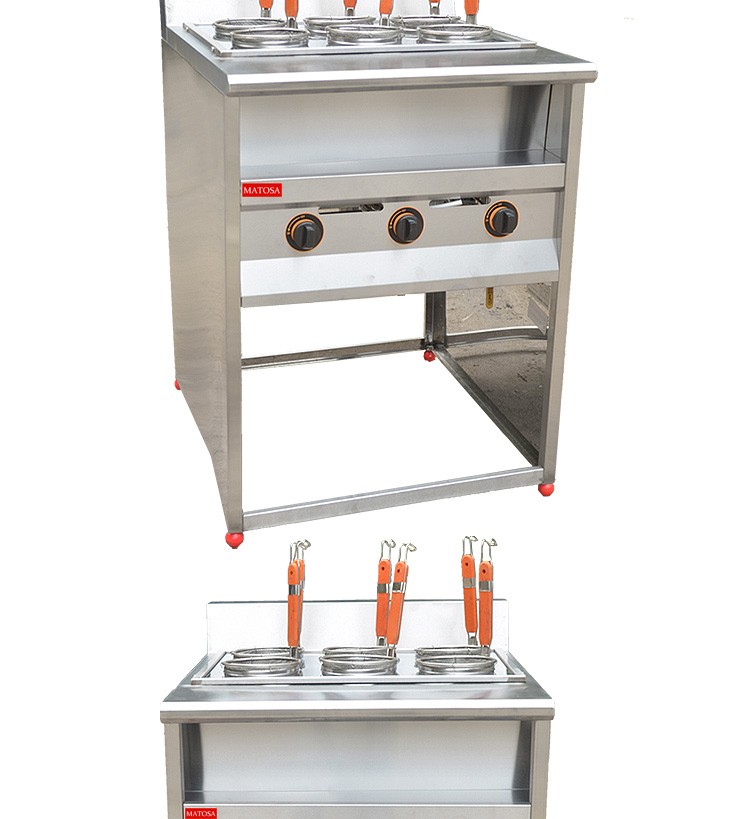 Vertical six-compartment noodle cooker with soup pool FY-6HX.R gas noodle cooker for commercial spicy hot pot skewers detail image 7