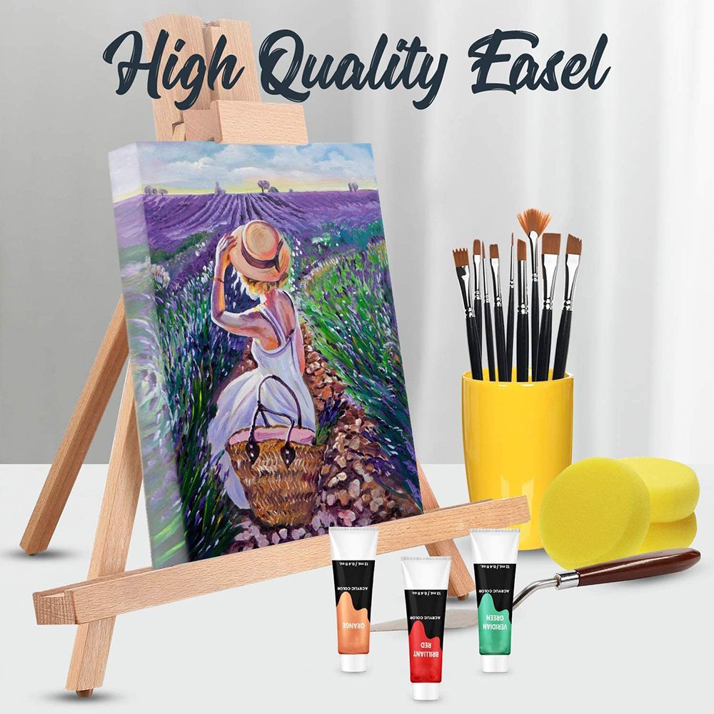 Professional painting supplies: Complete acrylic paint set with acrylic paint canvas, mini easel, brush painting set Application Scenario