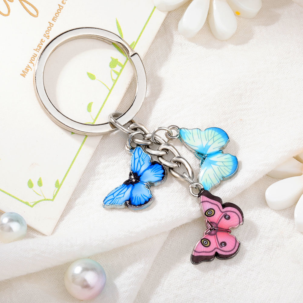 Acrylic three strings super cute little bow keychain series mixed various 44