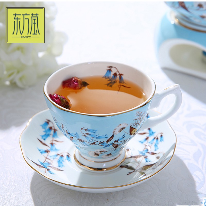 陶瓷咖啡具骨瓷咖啡具咖啡杯单杯杯碟英式下午茶套装15件套欧式茶具水具六杯碟田园风详情13