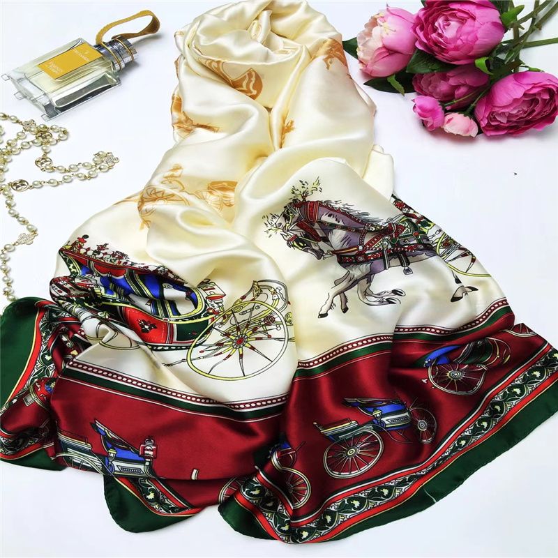 Boutique Long Hangzhou Silk Scarf Female Summer Mother Scarf Spring And Autumn Thin Send Mother Air-Conditioned Room Shawl Outside To Match The Skirt 41