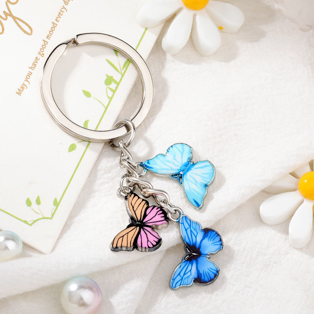Acrylic three strings super cute little bow keychain series mixed a variety of 5