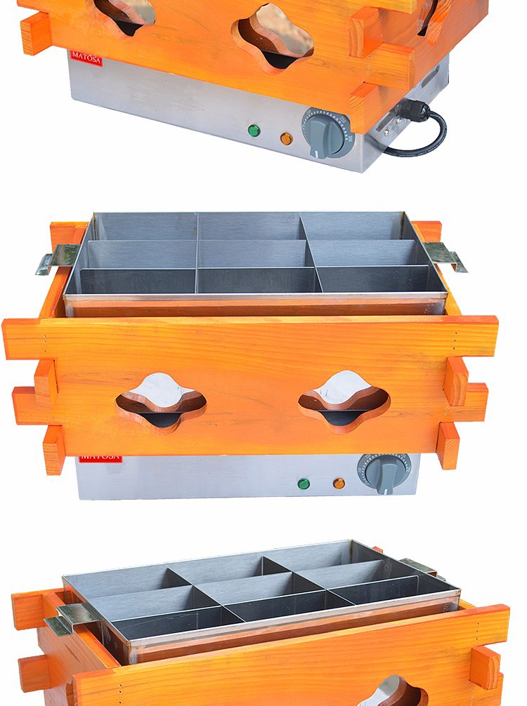 Commercial nine-compartment oden and skewer machine, FY-25 meatball cooking machine, spicy hot pot machine, wooden frame oden detail image 4