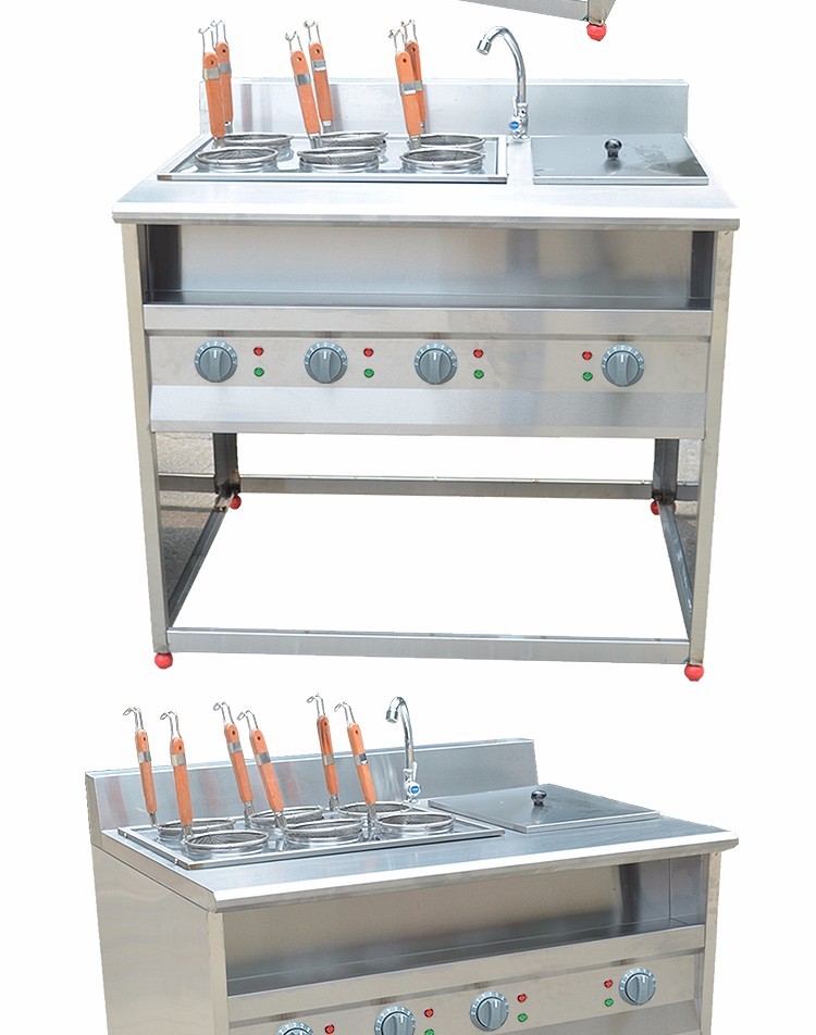 Vertical six-compartment noodle cooking machine with soup pool FY-6HX-2 electric noodle cooking machine for commercial spicy hot pot skewers detail image 5