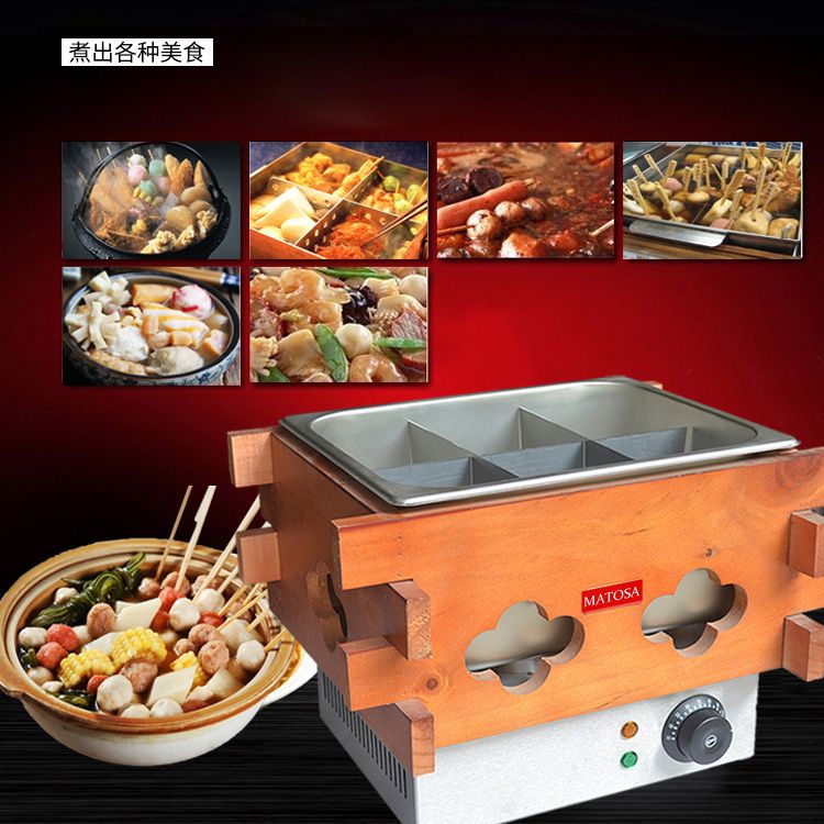 Commercial electric six-compartment oden FY-15A single-tank spicy hot pot, skewer and meatball cooking machine snack equipment Specification image