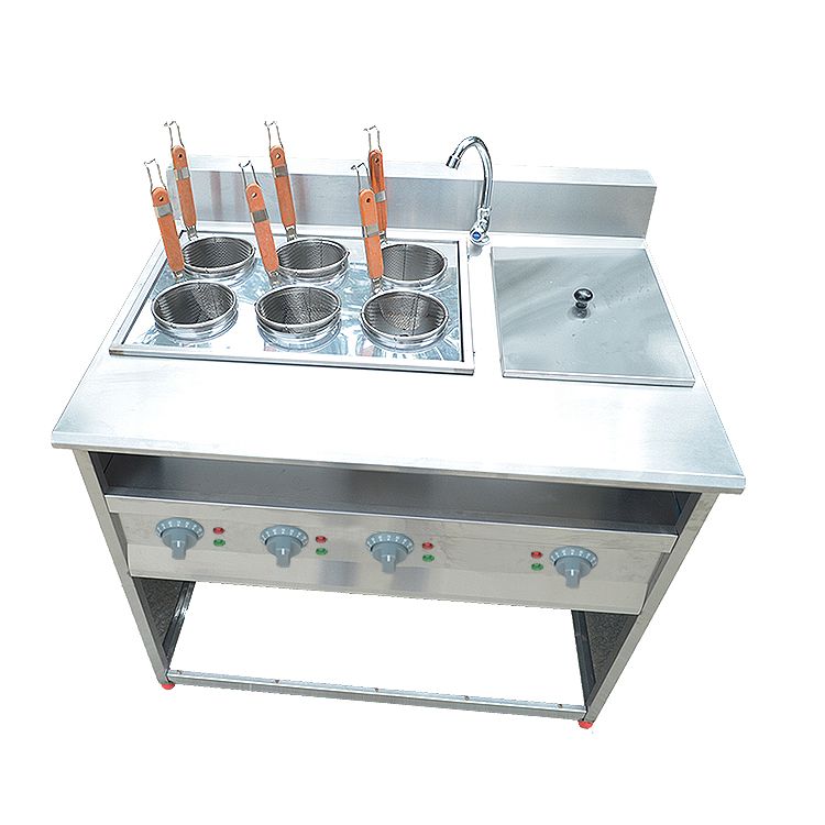 Vertical six-compartment noodle cooking machine with soup pool FY-6HX-2 electric noodle cooking machine for commercial spicy hot pot skewers Specification image