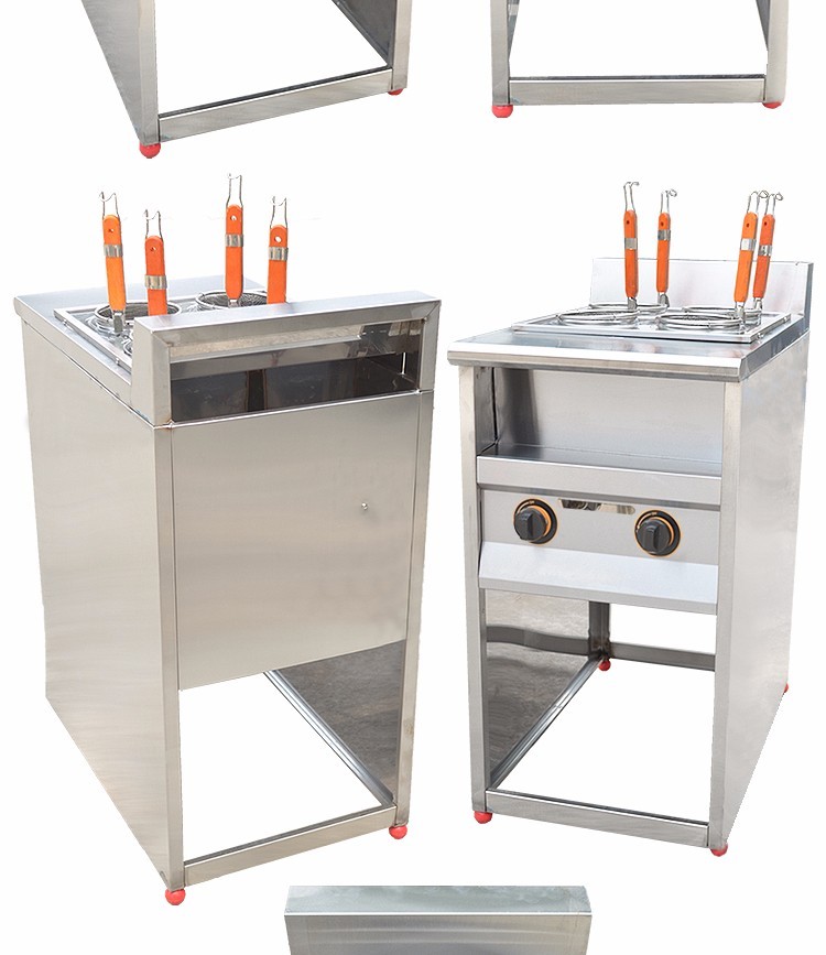 Vertical four-compartment noodle cooker with soup pool FY-4HX.R gas noodle cooker for commercial spicy hot pot skewers detail image 5