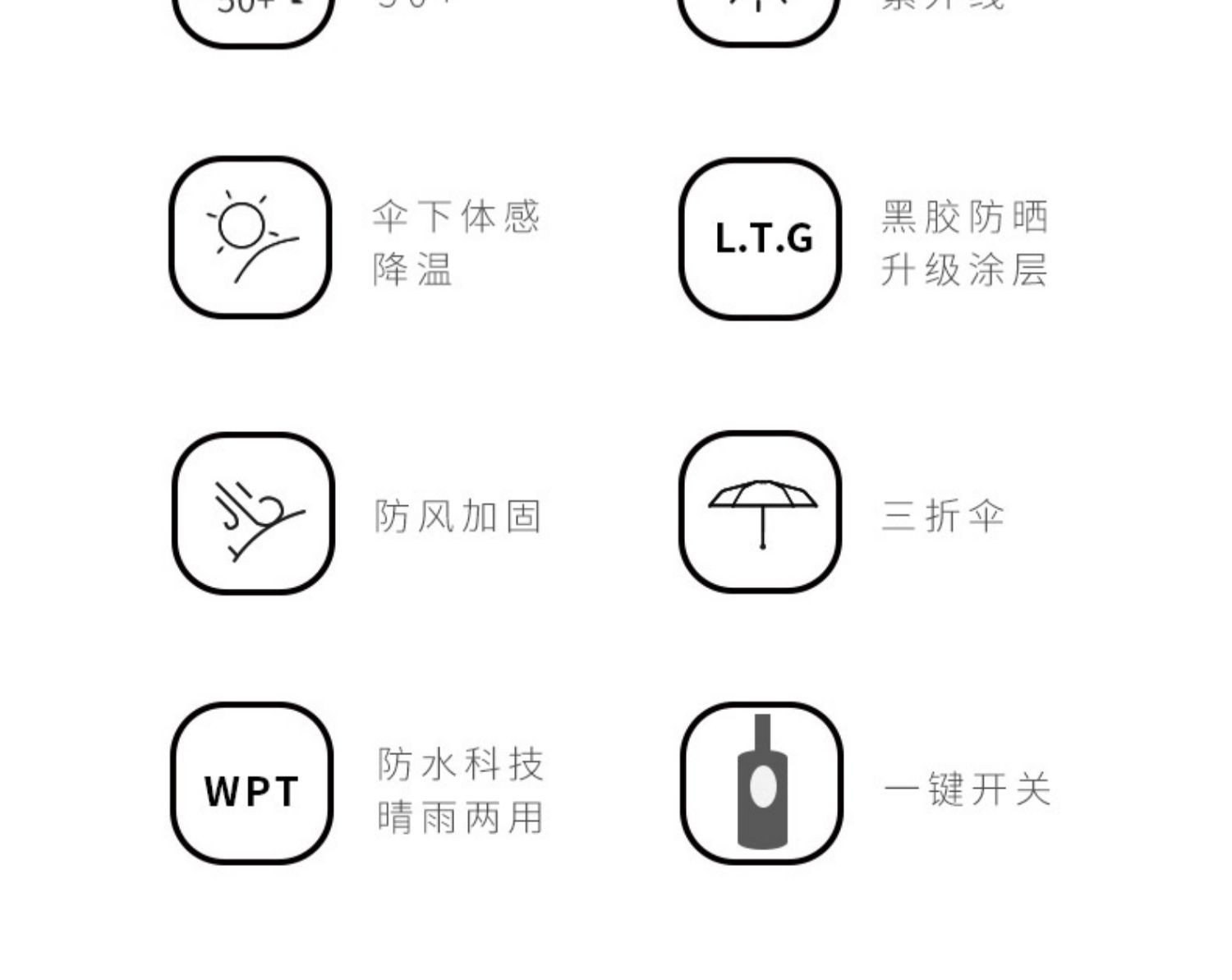 107cm五折手动烟灰蓝雨伞学生遮阳防风少女心黑胶防晒全自动折叠加固女晴雨两用详情1