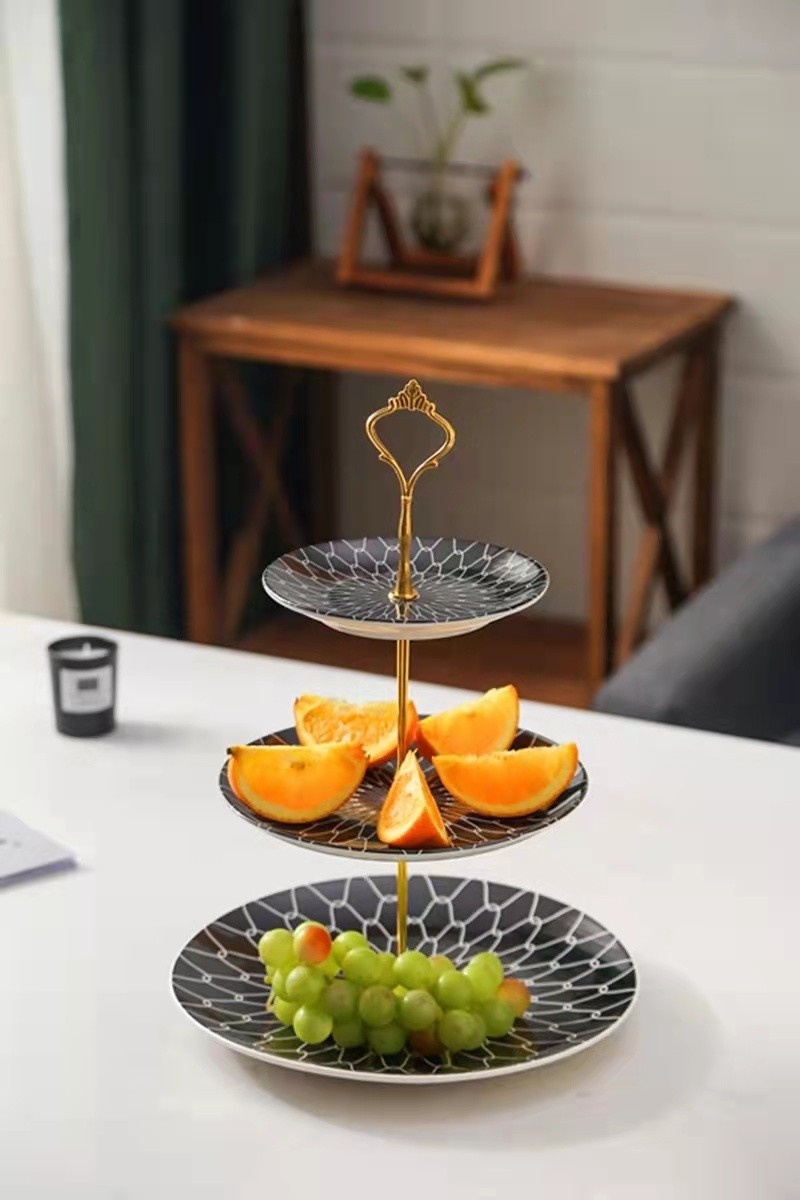 多层水果盘欧式客厅家用双层三层糖果零食收纳盘子茶几甜品点心架详情图9