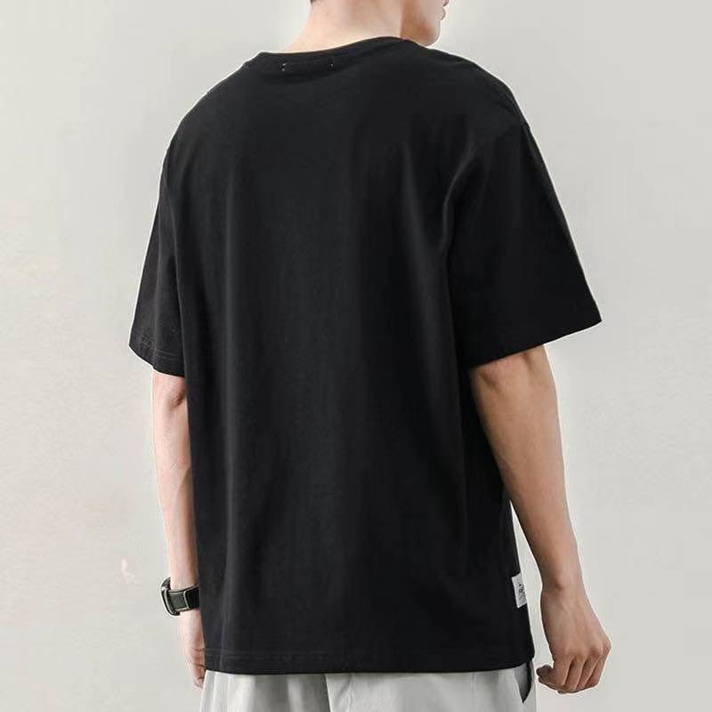 莫代尔冰丝短袖T恤男2021夏季纯色白潮流体恤打底衫衣服半袖 纯棉短袖帅气男士夏季t恤韩版潮牌短25细节图
