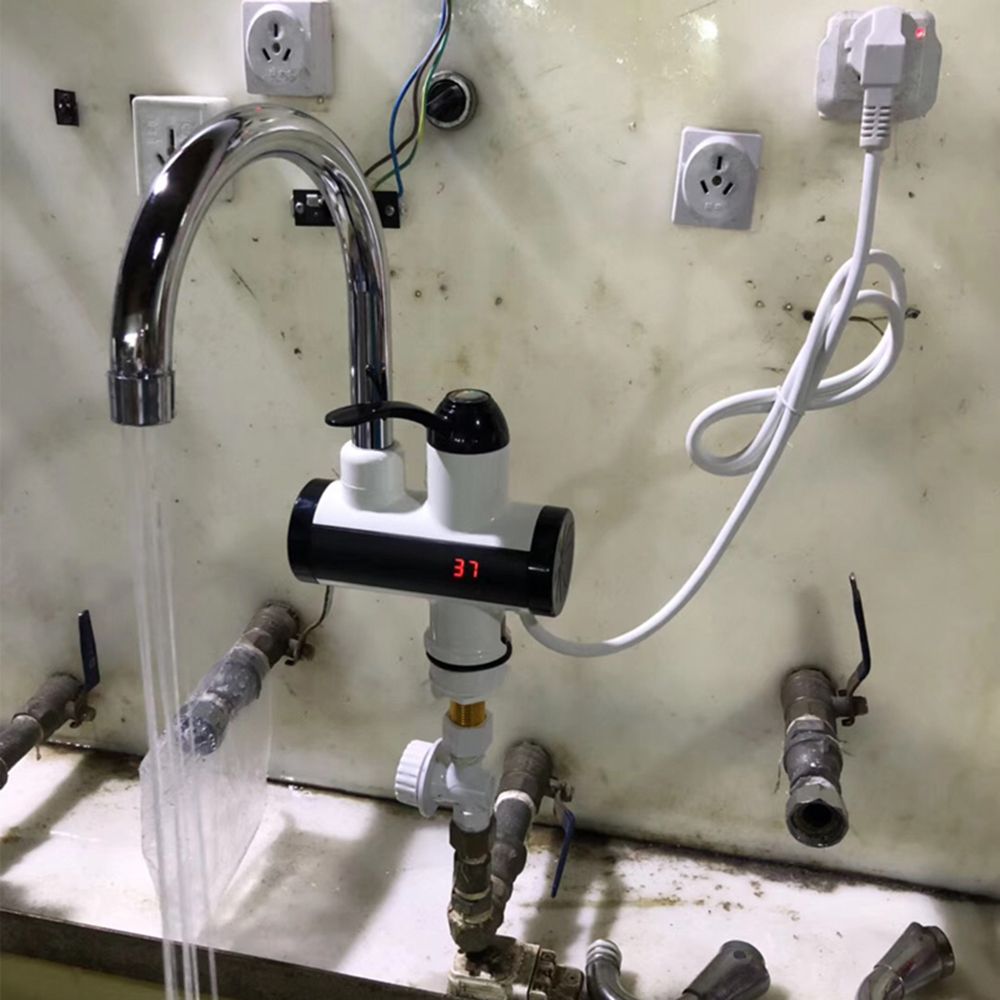 The electric hot water faucet is a quick-heating type for both hot and cold showers. It heats water quickly and is a small kitchen water heater in the bathroom Item Picture
