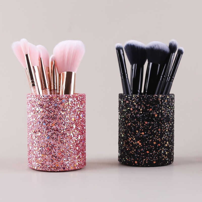 Zoreya Spot Makeup Storage Box Plastic Makeup Storage Dustproof Storage Box Makeup Brush Bucket Round Makeup Brush Storage Essential Application Scenario