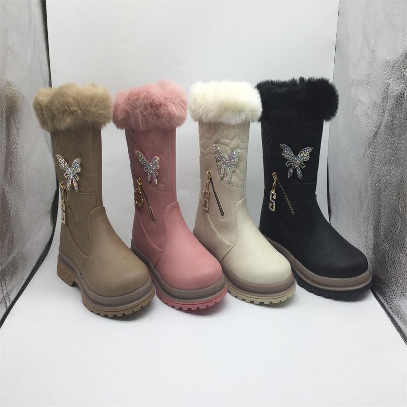 新款童鞋儿童马丁靴2021春季新品中大童平底侧拉链靴女童防滑靴子a42