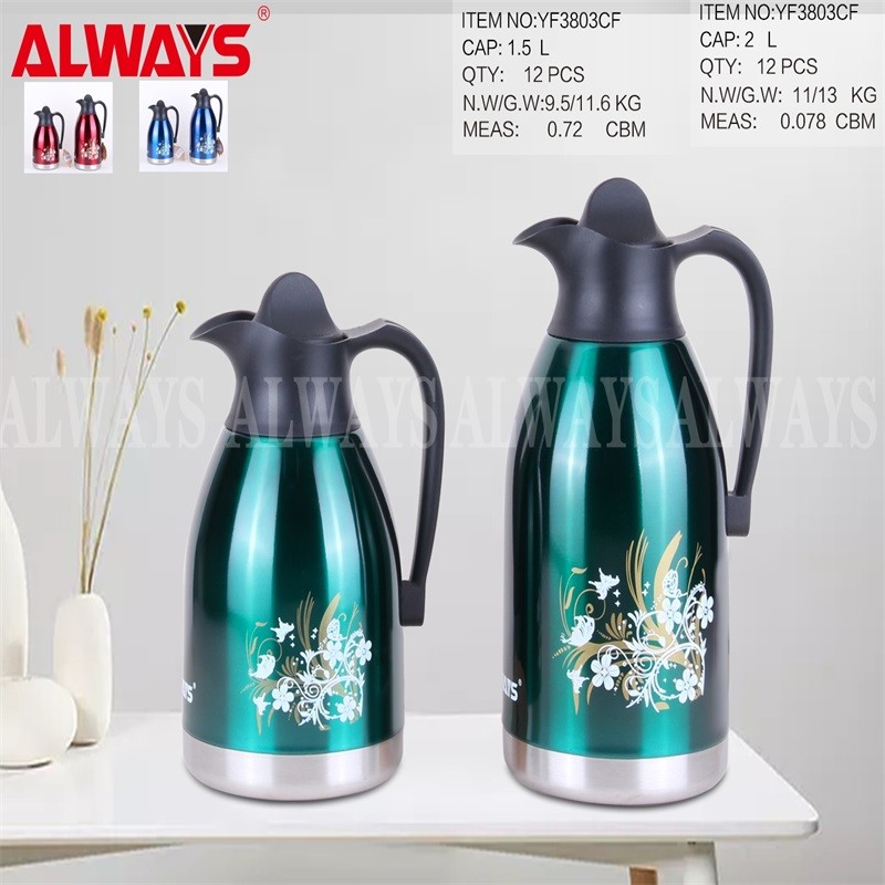Yongfei thermos Flask YF3803CF, inner and outer stainless steel coffee pot detail image 1