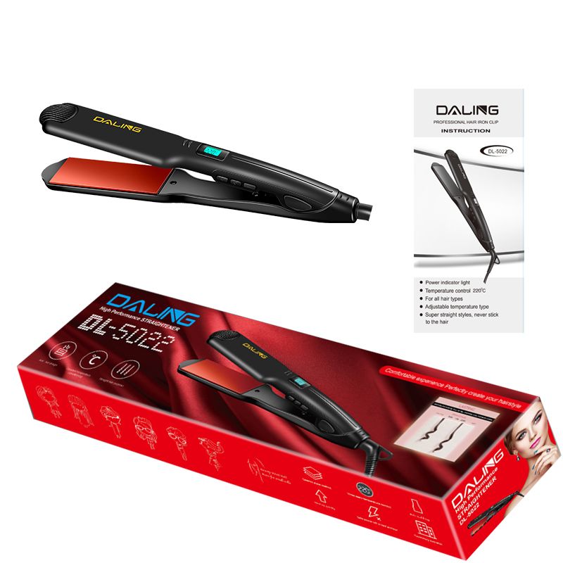 DALING LED intelligent temperature-controlled electric splint DALING-5022 Hair straightener, dual-purpose dry and wet hair straightener without damaging hair, negative ion hair perming device for export wholesale Item Picture