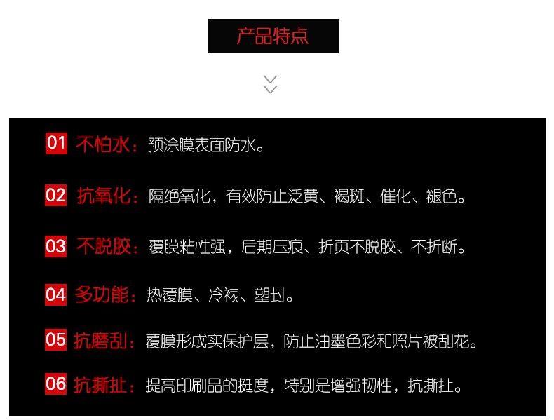 BOPP预涂膜45cm*200米覆膜机用卷材哑膜亚光亮光预涂膜详情图5