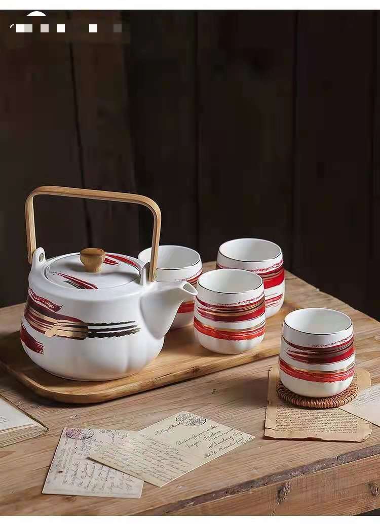 油墨画系列家用茶具套装创意礼品带托盘茶具一壶四杯陶瓷茶具礼盒详情图6