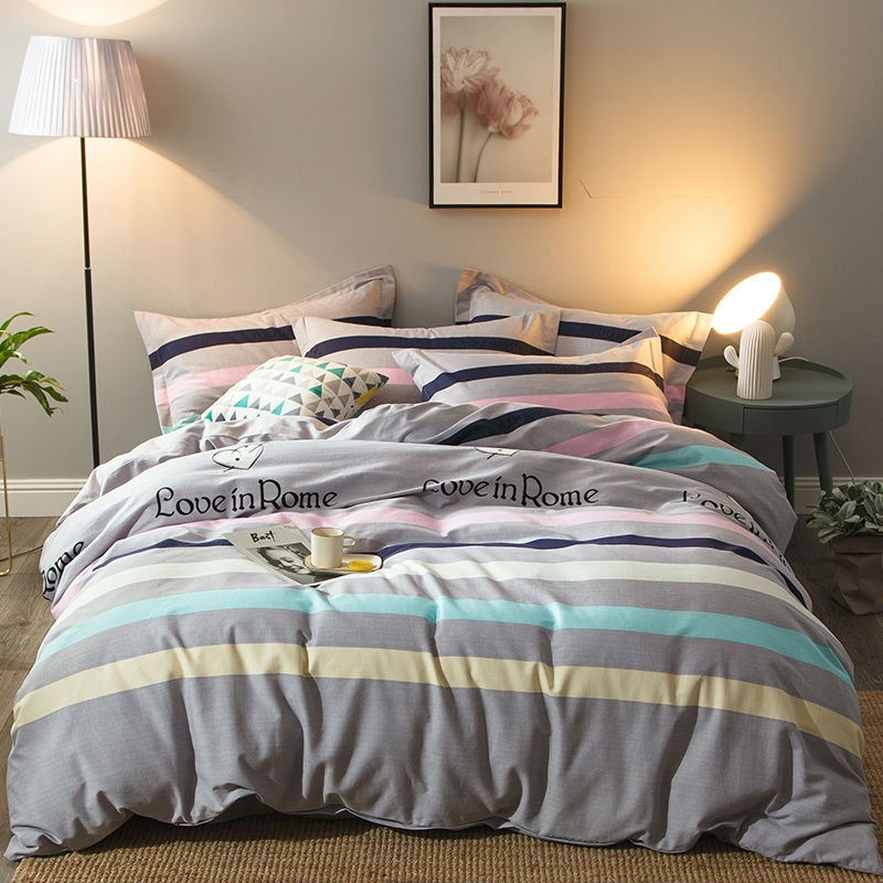 Thickened Cotton 4-Piece Cotton Ground Wool Bedding 1.2M1.5m1.8m2.0m Sheet Double Bed Cover 4 Item Picture