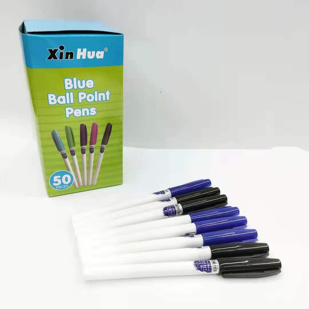 Simple ballpoint pen, blue reflow, plastic ballpoint pen, office supplies, smooth writing