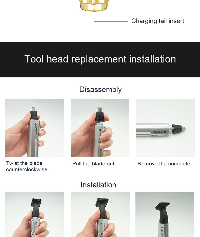 DALING Electric Nasal Hair Trimmer DALING-7001 Men's Nasal Hair Cleaning and Shaving Device, rechargeable nasal hair trimmer, wholesale for export detail image 11