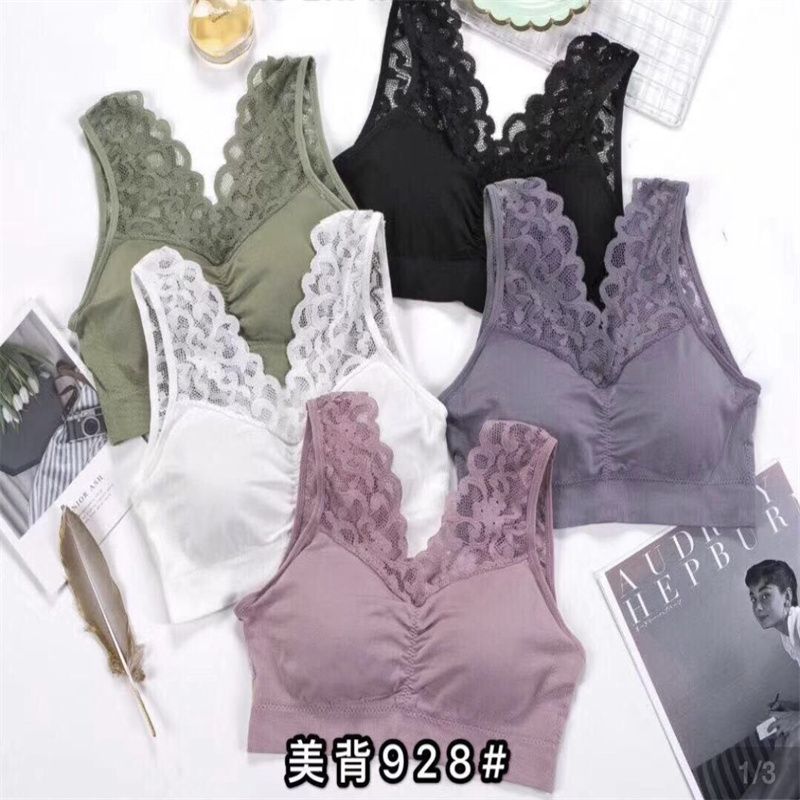 Lingerie Women's Lace Mesh Comfortable Breathable Retraction Breast Adjustment Bra Deep V Beautiful Back