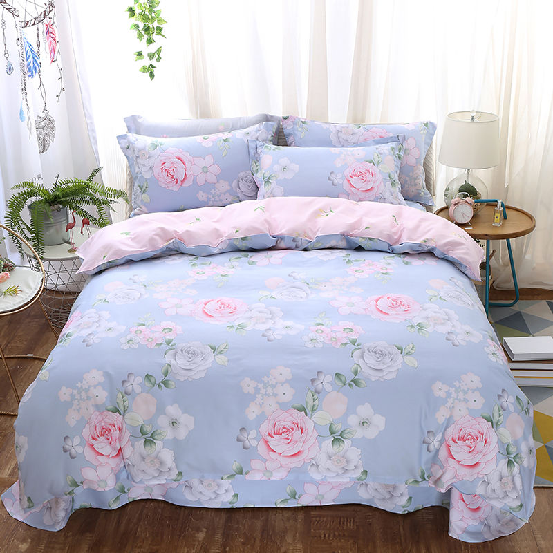 100% Cotton 4-Piece Men's Simple Bedding 3-Piece 4-Piece Cotton Double Bed Single Bed Cover details Picture