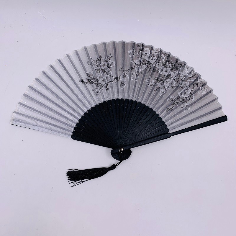 头青仿真丝水墨画折扇  透明竹扇  折叠扇子  男扇  竹扇  礼品古风折扇  全竹喷花中国风折扇详情图10