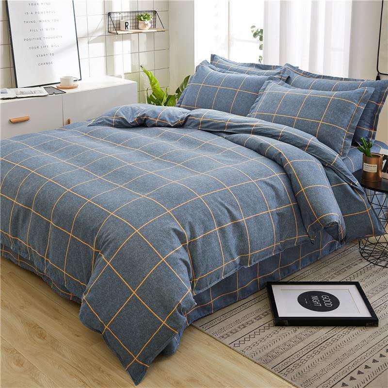 Thickened 100% Cotton 4-Piece Cotton Bed Sheet And Bed Cover Simple Double Student Dormitory 3-Piece Bedding Specification drawing