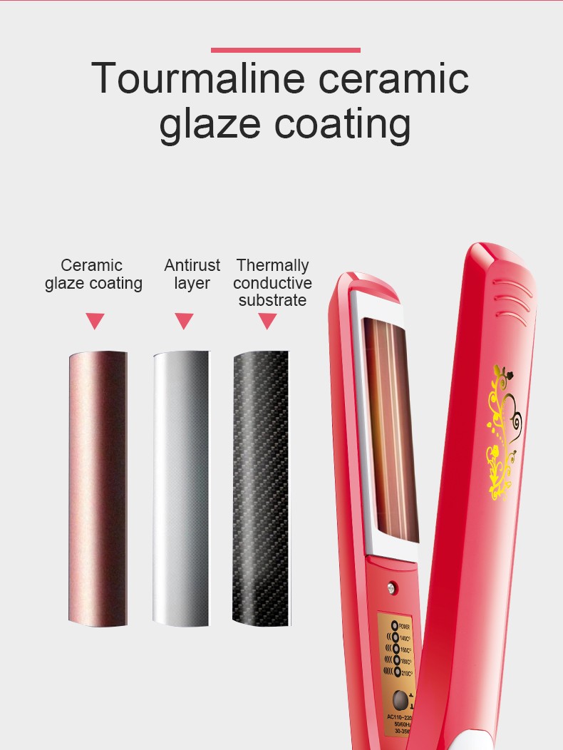 DALING Mini Ceramic Straight Board DALING-5020 is a dual-purpose hair straightener and curling device that won't damage hair, can create bangs, and has a fluffy texture for men. Wholesale for export detail image 7