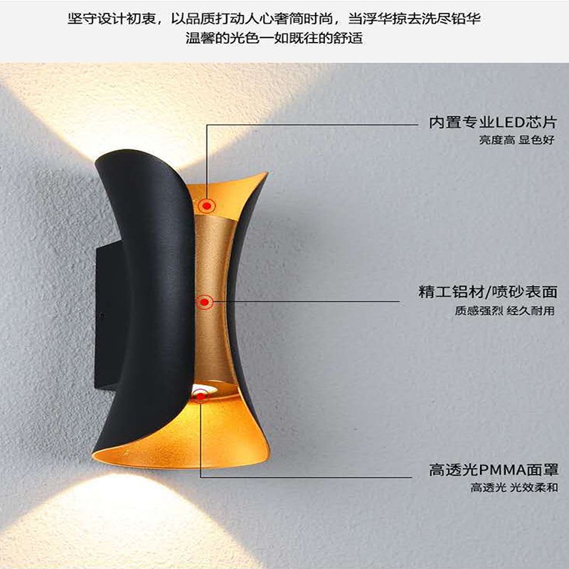 LED wall lamps, LED outdoor wall lamps, LED double-head wall lamps, LED aluminum wall lamps detail image 4