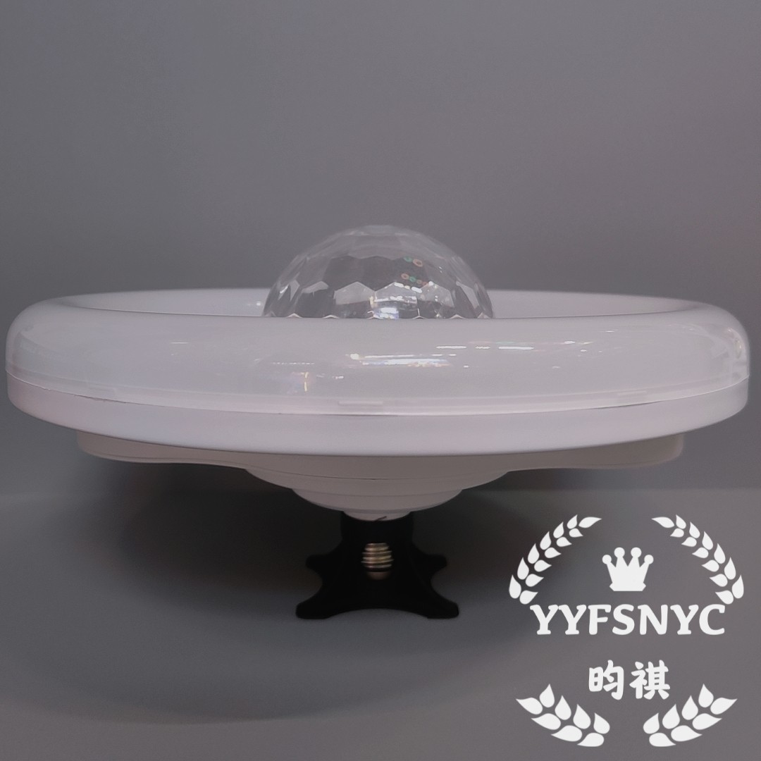 LED新款魔球蓝牙音乐灯 带遥控RGB七彩灯E27螺口灯飞碟灯详情图6