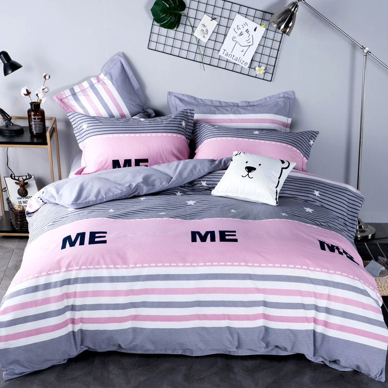 100% Cotton 4-Piece Set Thickened Cotton 4-Piece Set Ground 1.2M1.5m1.8m2 Meter Bedding Simple Application Scenario