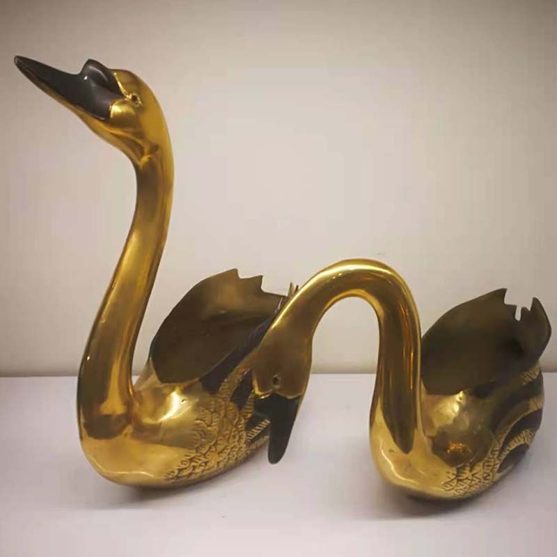 Bronze Carving Brass Couple Goose Office Home Living Room Interior Copper Decoration Soft Decoration Modern Gift Gift 5 Specification drawing