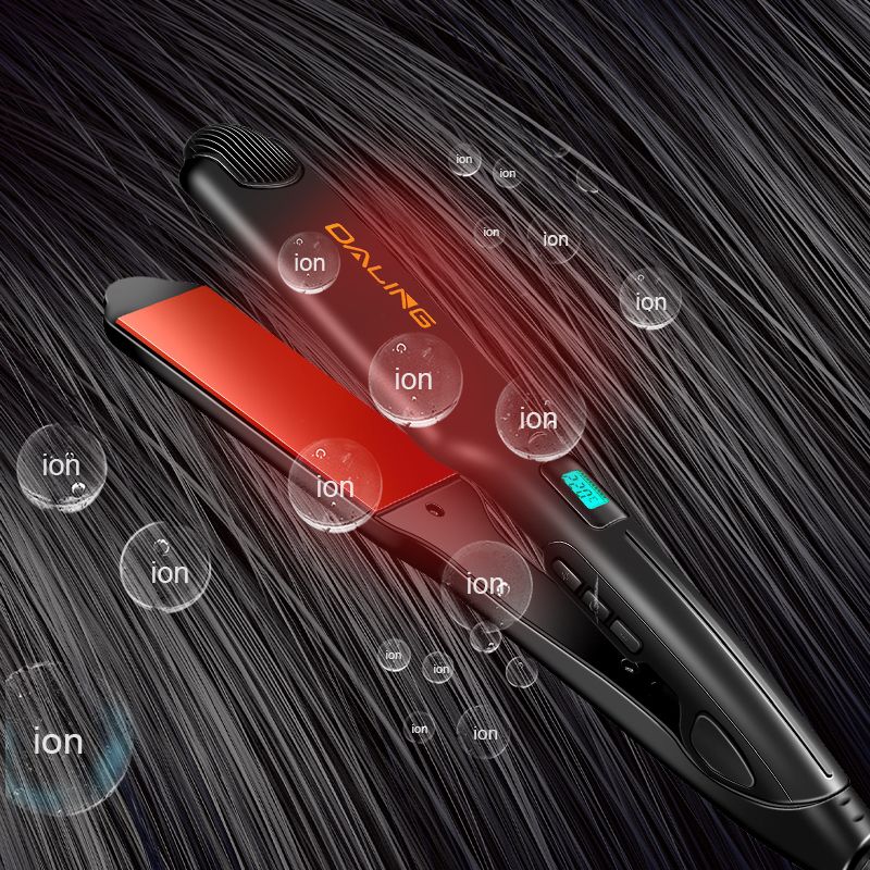DALING LED intelligent temperature-controlled electric splint DALING-5022 Hair straightener, dual-purpose dry and wet hair straightener without damaging hair, negative ion hair perming device for export wholesale details Picture