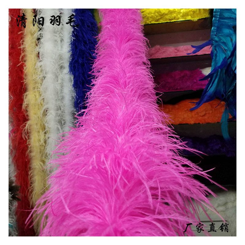 图为10层深粉色 时装 表演服装 装饰 鸵鸟毛毛条详情图1
