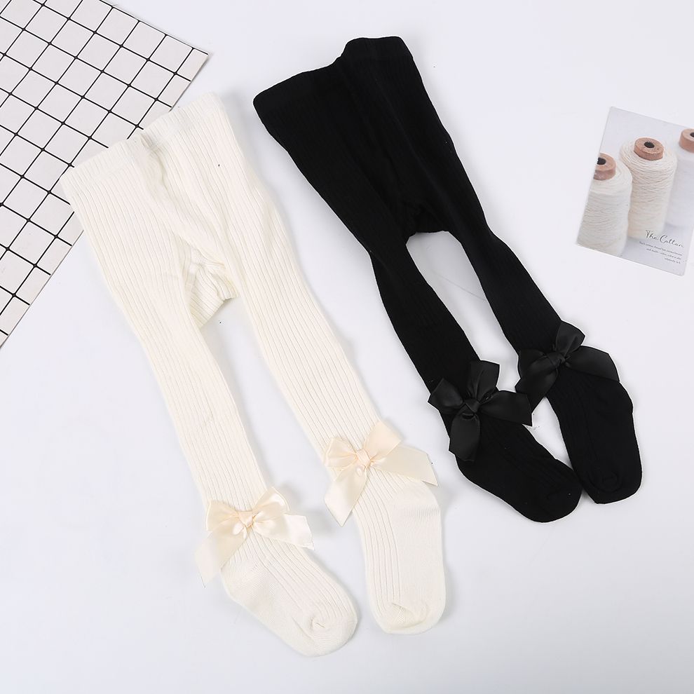 2021 Korean Spring and Autumn New style Baby big Bow Girls Tights, Children and infants big pp pantyhose details Picture