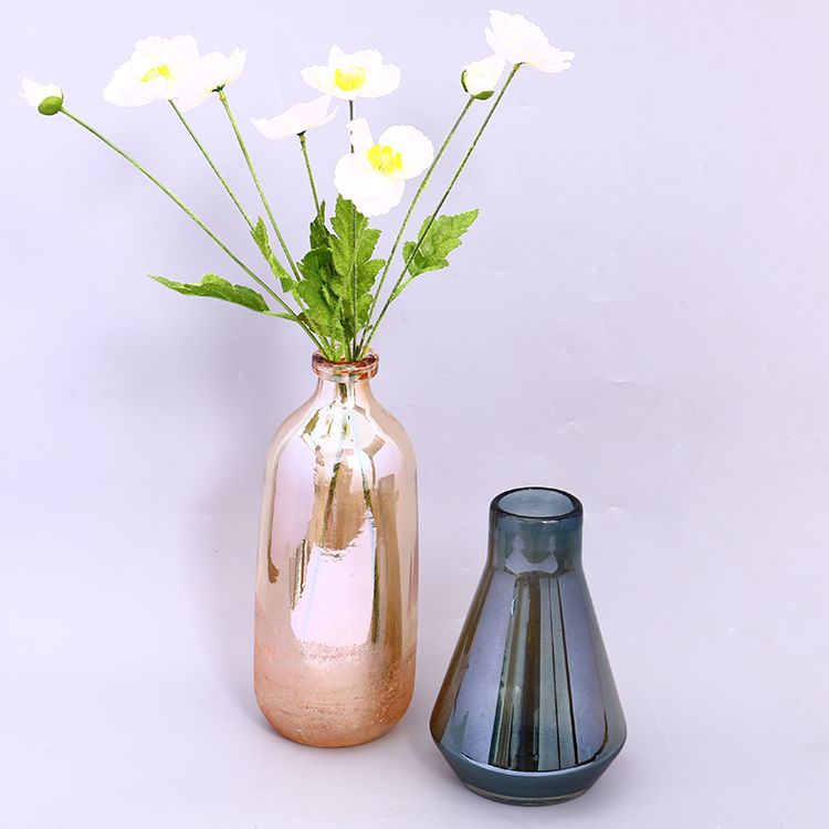 Gold plated glass vase landscape baubles simulation flower flowers plant literary vase creative ornaments