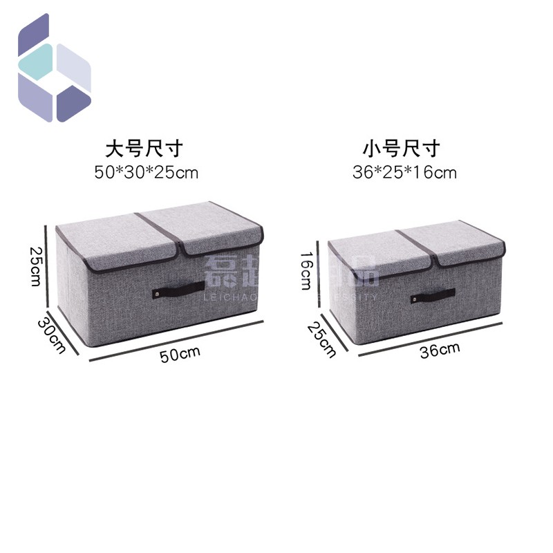 双盖收纳箱折叠家用衣物整理箱布艺大容量手提分格储物箱外贸热销详情图4